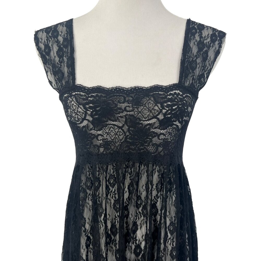 NWT Free People Romantic Black Lace Boho Maxi Dress - Picture 5 of 16